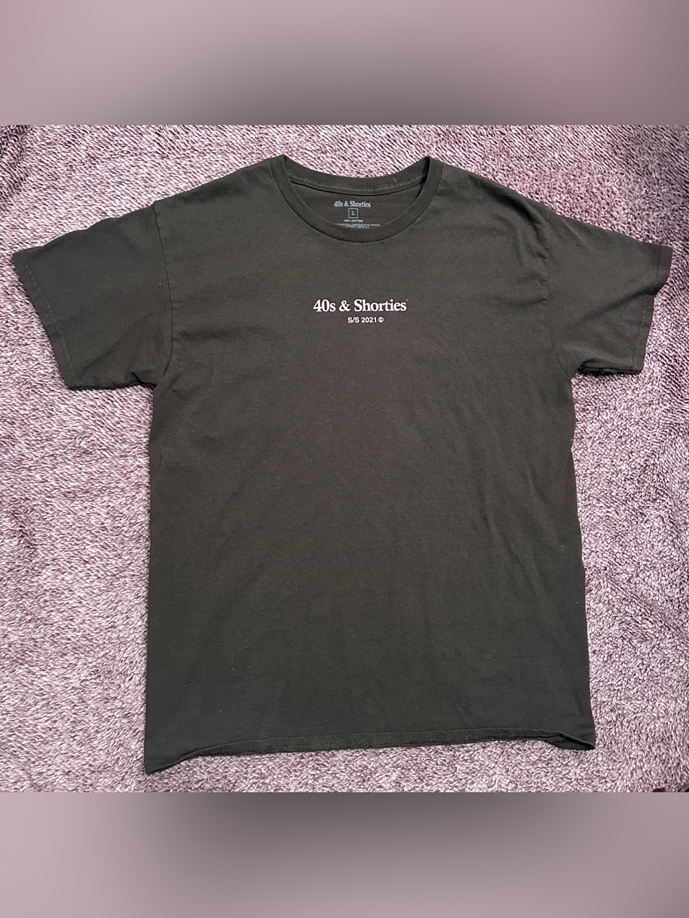40s and Shorties Brown Tee With Pink Lettering
